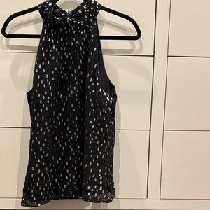 Lilly Pulitzer Black and Gold Sleeveless halter Blouse